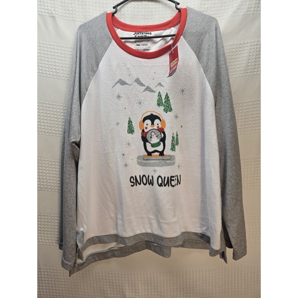 Jammies For Your Families Pajama Top Womens Size XXL Snow Queen Penguin 5296